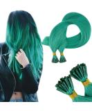 Runature Teal I-Tip Hair Extensions - Real Hair 40cm Straight | 25 Strands 20g - Smooth Teal Hair Extensions - Buy Online on GoSupps.com