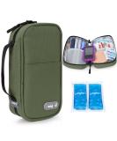 Youshares Insulin Cooling Bag - Large Capacity Diabetic Medication Etui with 2 Cooling Packs (Military Green) - 21x11.5x6cm - Buy Online on GoSupps.com
