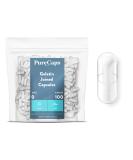 PureCaps USA Clear Gelatin Capsules Size 0 - 100 Count Non-GMO, Kosher, Halal, Gluten-Free Beef Gel Pills - Buy Online on GoSupps.com