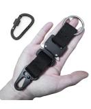 Tactical Key Chain for Men | EDC Gear Clip with HK Clip & Steel Ring | Large Military Molle Accessory in Black - Buy Online on GoSupps.com