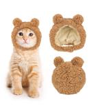 JOICEE Cute Cat Costume Warm Bear Hat for Cat Adjustable Soft Small Pet Headwear Bear Hat for Cat Puppy Dog (Brown) - Buy Online on GoSupps.com