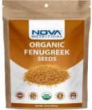 Organic Fenugreek Seed 16 oz (454g) - Nova Nutritions Methi Seeds - Trigonella Foenum Graecum - Buy Online on GoSupps.com