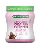 Buy Nature's Bounty Optimal Solutions Plant Protein & Vitamin Shake Mix - Decadent Chocolate Flavor 13 oz - Fiber-Rich Plant-Based Nutrition - Buy Online on GoSupps.com