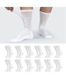 LIN Diabetic Socks for Men & Women | Non-Binding Circulatory Extra Wide Top | 12 Pairs Crew/Snow White - Buy Online on GoSupps.com