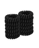 Spiral Hair Ties (Cloth Black,12 Pcs), Coil Hair Ties for Thick Hair, Ponytail Holder Hair Ties for Women , No Crease Hair Ties, Phone Cord Hair Ties for all Hair Types with Plastic Spiral Cloth Black 4.5CM - Buy Online on GoSupps.com