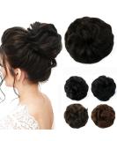 JJstar Messy Hair Bun Curly Wavy Scrunchies - Synthetic Hair Chignons for Women Girls (Black Brown) - Buy Online on GoSupps.com