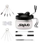 SAGUD 19-Piece Airbrush Cleaning Kit with Glass Cleaning Pot and Accessories - Buy Online on GoSupps.com