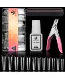 Magic Armor 600-Piece French Nail Tips | Press-On Ballerina Nails with Glue | 12 Sizes Half Cover | DIY Nail Studio Kit - Buy Online on GoSupps.com