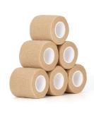 Self-Adhering Vet Wrap Bandage for Pets - 6 Rolls 5cm x 4.5m | Elastic Fixing Bandage for Dogs Cats & Horses - Skin Color - Buy Online on GoSupps.com