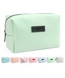 MAANGE Small Green PU Leather Makeup Bag for Women | Travel Cosmetic Pouch with Zipper | Portable & Versatile - Buy Online on GoSupps.com
