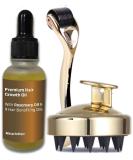 Premium Hair Growth Oil + Scalp Derma Roller & Massager | UK Brand | Rosemary, Castor, Peppermint, Ginger, Tea Tree & Lavender Oil | Hair Growth, Thickening & Loss Prevention | 30ml - Buy Online on GoSupps.com