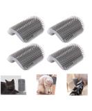 Cat Self Groomer with Catnip Pouch 4 Pack - Grooming Brush & Massage Comb for Cats - Kitten & Puppy Tool - Buy Online on GoSupps.com