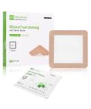 Silicone Adhesive Foam Dressing 6x6 inch, 5-Pack - High Absorbency Waterproof Wound Bandage for Bed Sores & Leg Ulcers - Gentle Border, Pressure Ulcer Treatment by NeuHeils - Buy Online on GoSupps.com