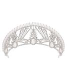 SWEETV Arabella Pearl Wedding Tiara for Bride - Rhinestone Crown for Women | Baroque Queen Crown Hair Accessory for Prom & Quinceanera - Buy Online on GoSupps.com