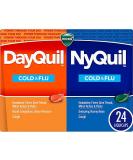 Vicks DayQuil & NyQuil Combo Pack Cold & Flu Medicine - 24 Count - Powerful Relief for Headache, Fever, Sore Throat & Cough - Daytime & Nighttime Formula - Buy Online on GoSupps.com