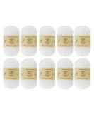 10-Pack Yonkey Monkey Skein Tencel Yarn - Soft Bamboo Cotton Blend - Crochet Knit Supplies - Lightweight Breathable Threads - 210m White 9013 - Buy Online on GoSupps.com