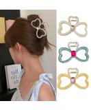 Buy Souarts Butterfly Flowers Hair Clip - Non-Slip Metal Hair Clips for Girls & Women - Stylish Hair Claws in Yellow White & Blue - Buy Online on GoSupps.com