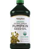 Buy Piping Rock Organic Pumpkin Seed Oil 16oz - Cold Pressed Extra Virgin Non-GMO & Gluten Free - International Shipping Available - Buy Online on GoSupps.com