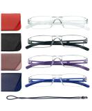 Hubeye 4 Pack frameworkless reading glasses light and convenient anti-blue light reading aid for women men with glasses holster +1.5 black/clear/blue/purple 1.5 diopters - Buy Online on GoSupps.com