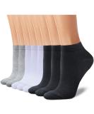 CHARMKING 8 Pairs Women's Non Slip Ankle Socks - Cotton No Show Low Cut Casual Socks (Black/White/Grey) - Buy Online on GoSupps.com