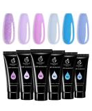 Beetles Poly Extension Gel Nail Kit 6Pcs - Blue Purple Builder Gel Kit for Easy DIY Salon Nail Extensions and French Manicure - 0.5 Ounce (Pack of 6) - Buy Online on GoSupps.com