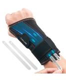 Curecare carpal tunnel wrist 2 in 1 wrist bandages with 3 metal stabilizers wrist track for relieving carpal tunnel syndrome tendonal inflammation (s/m right) S/m right-wing black - Buy Online on GoSupps.com