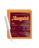 August Organic Regular Tampons - BPA-Free, Toxin-Free, Hypoallergenic (96 Count) - Buy Online on GoSupps.com