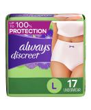 Always Discreet, Incontinence & Postpartum Underwear for Women, Maximum, Large, 17 Count 17 Count (Pack of 1) - Buy Online on GoSupps.com