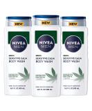 NIVEA MEN Sensitive Calm Body Wash with Vitamin E and Hemp Seed Oil 3 Pack of 16.9 Fl Oz Bottles - Buy Online on GoSupps.com