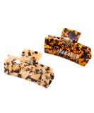Large Cutout Tortoise Shell Hair Claw Clip - French Design Rectangle Hair Clamp for Women and Girls - Buy Online on GoSupps.com
