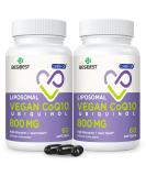 Liposomal Ubiquinol CoQ10 800 MG - High Absorption Antioxidant Supplement for Heart & Brain Health - 120 Vegan Softgels (Pack of 2 - Buy Online on GoSupps.com