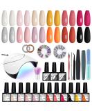 VANREESA Gel Nail Polish Kit with 36W UV Lamp - 12 Autumn Colors, Manicure Tools, Soak Off Gel, Starter Kit for Women - Aurantium, Lilac, Baby Pink - Gift for Her - Buy Online on GoSupps.com