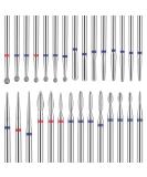 Amabro 3/32 Inch Nail Drill Bits 30PCS Cuticle Bit Set Tungsten Carbide Diamond Drill Safety Bits Nail Gel Polish Remover Tools Electric Nail Cutter for Acrylic Manicure Salon Home Nail Care - Buy Online on GoSupps.com