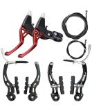Lomodo 6-Piece Bicycle Brake Accessories: 2 Aluminum Brake Levers, 2 V Brake Sets, 2 Brake Wires - Red | For Mountain, Road, MTB Bikes - Buy Online on GoSupps.com