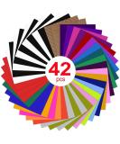 Heat Transfer Vinyl Bundle : 42 Pack 12 x 10 Sheets - Iron on Vinyl for Iron on Fabrics T-Shirts Heat Press Machine Multicolor - Buy Online on GoSupps.com