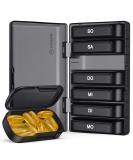 Shop Auvon 7-Day Pill Organizer - Easy Open Medication Box for Vitamins & Supplements | Portable & Durable - Buy Online on GoSupps.com