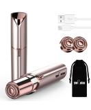 Gurelax Facial Hair Removal for Women - Rechargeable Painless Electric Razor with 2 Replacement Heads in Rose Gold - Buy Online on GoSupps.com