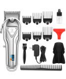 Ceenwes Full Metal Hair Clippers for Men - Cordless LED Hair Trimmer & Grooming Kit with Cape - Professional Barber Hair Cutting Tools - Buy Online on GoSupps.com