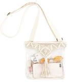 Mkono Clear Bag Stadium Approved Boho Clear Crossbody Purse with Macrame Tassel PVC Shoulder Bag for Concerts, Sport Events Beige - Buy Online on GoSupps.com
