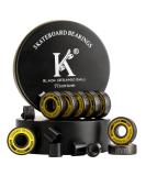 Premium Black Ceramic Balls Longboard Bearings - Titanium Coated ABEC-11 - Pack of 8 - Buy Online on GoSupps.com