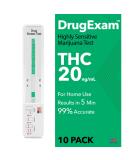 10 Pack DrugExam Highly Sensitive Marijuana THC 20 ng/mL Single Panel Test Kit - Detect THC in Urine up to 45 Days - Pack of 10 - Buy Online on GoSupps.com