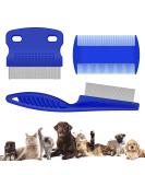 Pet Flea Comb for Cat Dog 3 PCS Fine Tooth Comb Grooming Set Tear Stain Remover for Cat Dog Pets Float Hair Tear Marks Tick Removal Tool - Buy Online on GoSupps.com