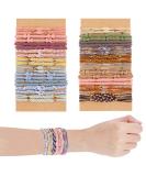 FINZOR 40Pcs Bohemian Morandi Hair Ties Set - Elastic Bracelets for Women - Ideal for Thick Hair and Ponytails - Mother's Day Gift - Colorful - Buy Online on GoSupps.com