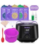 Waxing Kit Wax Warmer, Bestidy Digital Wax Kit with Hard Wax Beads for Women and Men,for Whole Body Brazilian Bikini Legs Facial Eyebrow Armpit Hair Removal black - Buy Online on GoSupps.com