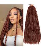 Passion Twist Hair 18 Inch Water Wave Crochet 6 Pcs Copper Red Synthetic Extensions - Buy Online on GoSupps.com