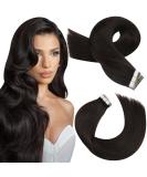 Moresoo 14 Inch Human Hair Tape in Extensions Darkest Brown #2 - 20 Pieces/40g | Invisible Real Hair Tape ins - Buy Online on GoSupps.com