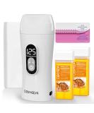 Honey Wax Roller Waxing Kit with Warmer & 2 Cartridges - Hair Removal Roll On Wax Heater Set for Sensitive Skin - Buy Online on GoSupps.com