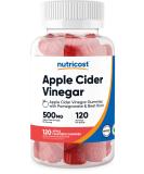 Nutricost Apple Cider Vinegar 500mg Gummies - Apple Flavored, Gluten Free, Non-GMO - 120 Count - Buy Online on GoSupps.com
