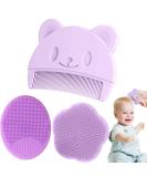 3-Piece Baby Brush Set | Silicone Hair Brush & Oval/Flower Shampoo Brushes for Newborns | International Shipping - Buy Online on GoSupps.com