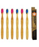 Kids Charcoal Toothbrushes - Soft Bristle Natural Wooden Brush Set with Colorful Handles (6 Pcs) for Boys & Girls - Buy Online on GoSupps.com
